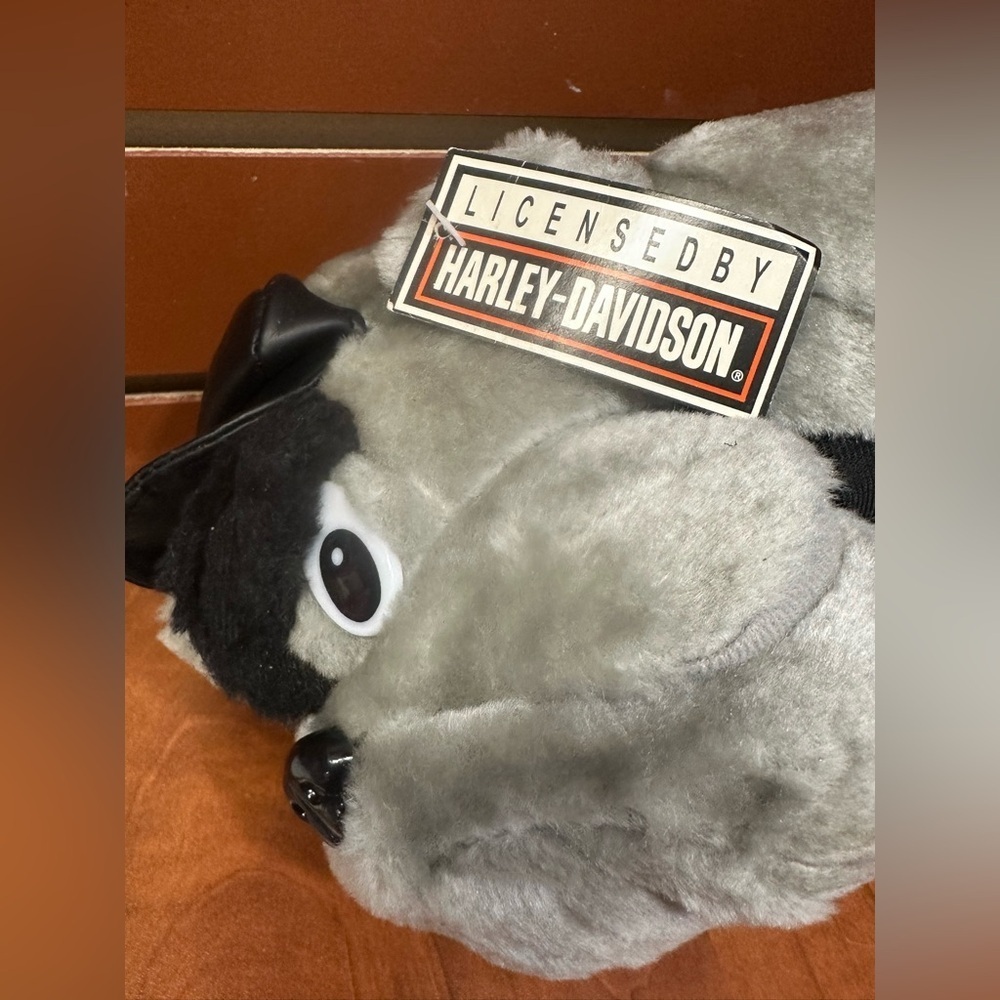 Harley-Davidson Gray Plush Dog with Black Accents - Picture 3 of 7